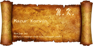 Mazur Korvin névjegykártya